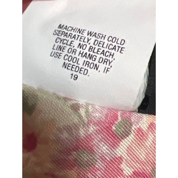 Vintage 80s Fritzi California Size Medium Linen Look Floral A Line Yoke Skirt - Picture 8 of 8